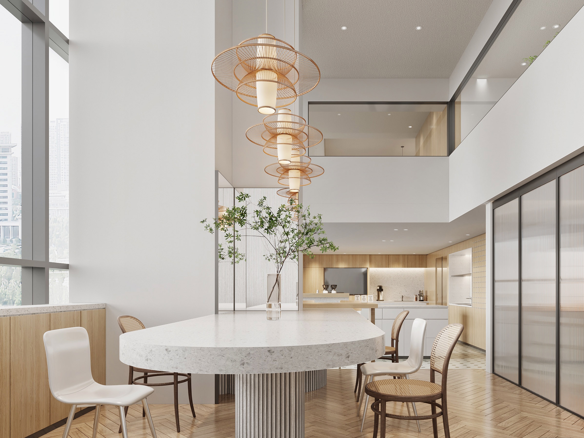 合肥高新区1800平方现代简约办公室装修(图3) 合肥高新区1800平方简约风办公室装修设计项目(图3)