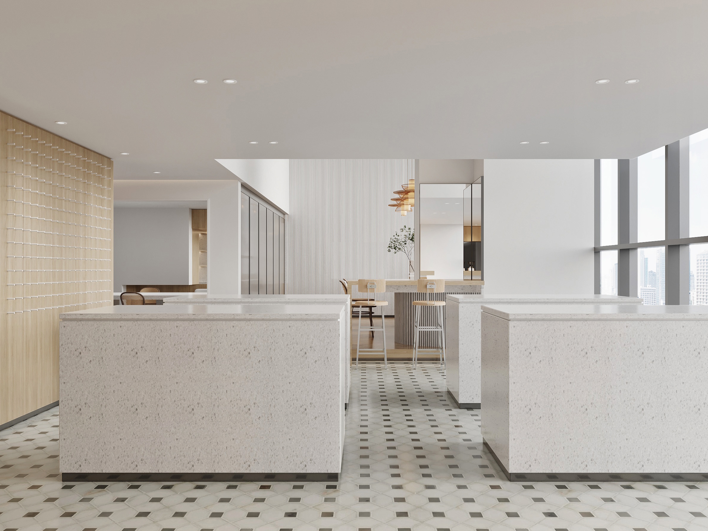 合肥高新区1800平方现代简约办公室装修(图1) 合肥高新区1800平方简约风办公室装修设计项目(图1)