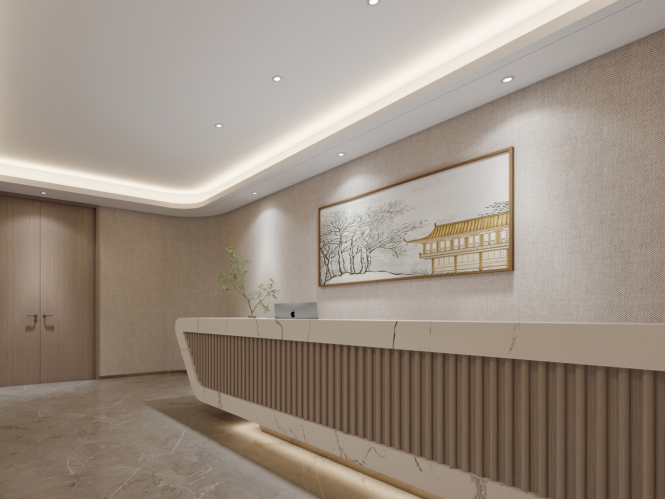 “现代商务・东方意境”高端办公室装修设计案例(图1)