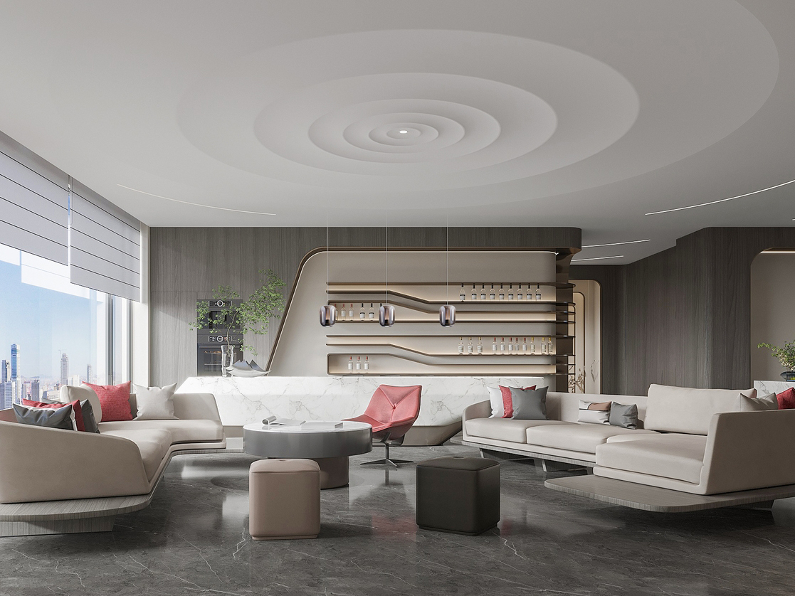 “现代轻奢・流动美学”   高端企业办公室装修设计项目(图1)