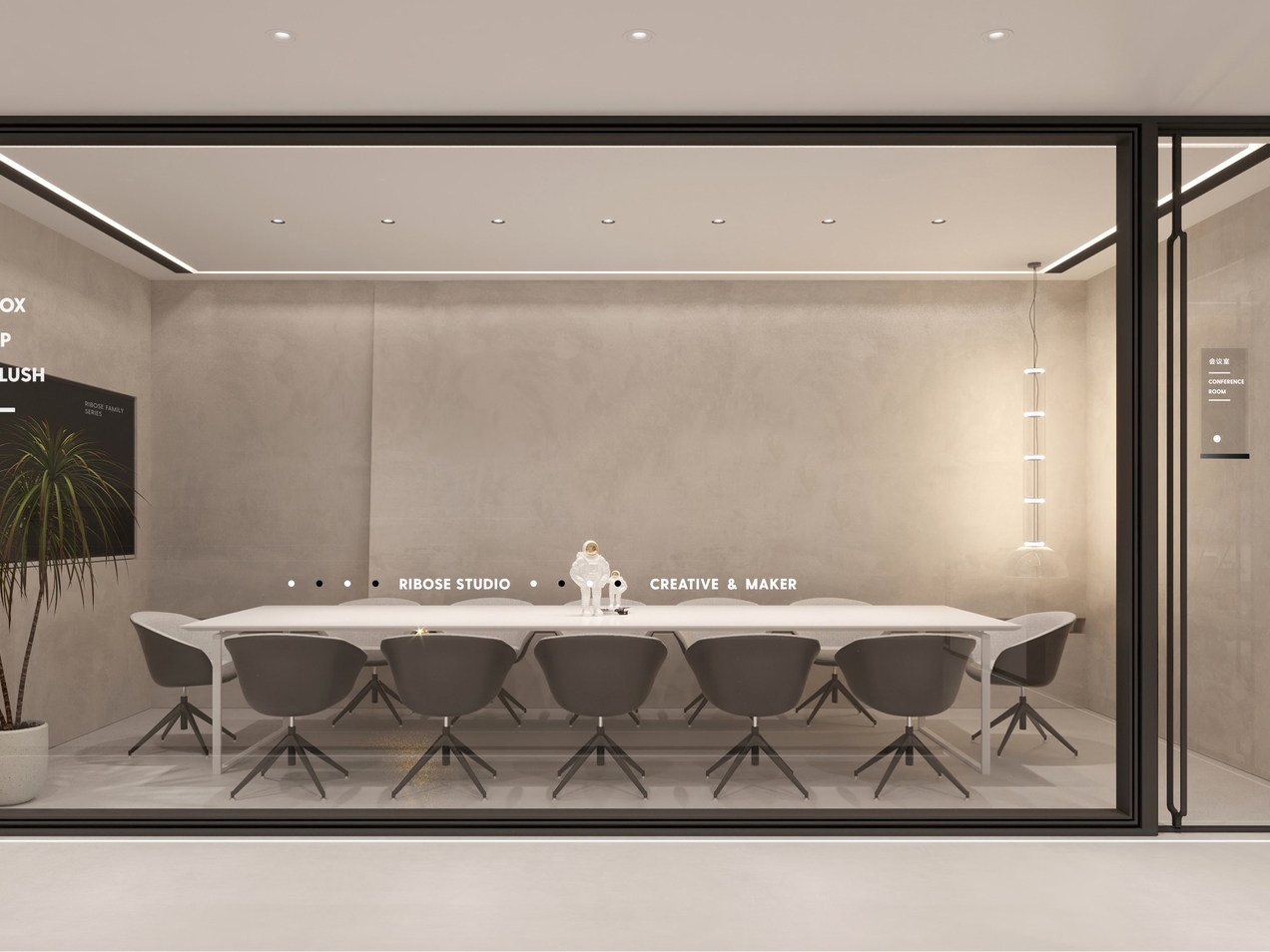 合肥300平方现代侘寂风办公室装修设计方案(图3) 合肥300平现代侘寂风办公室装修设计项目分析(图3)