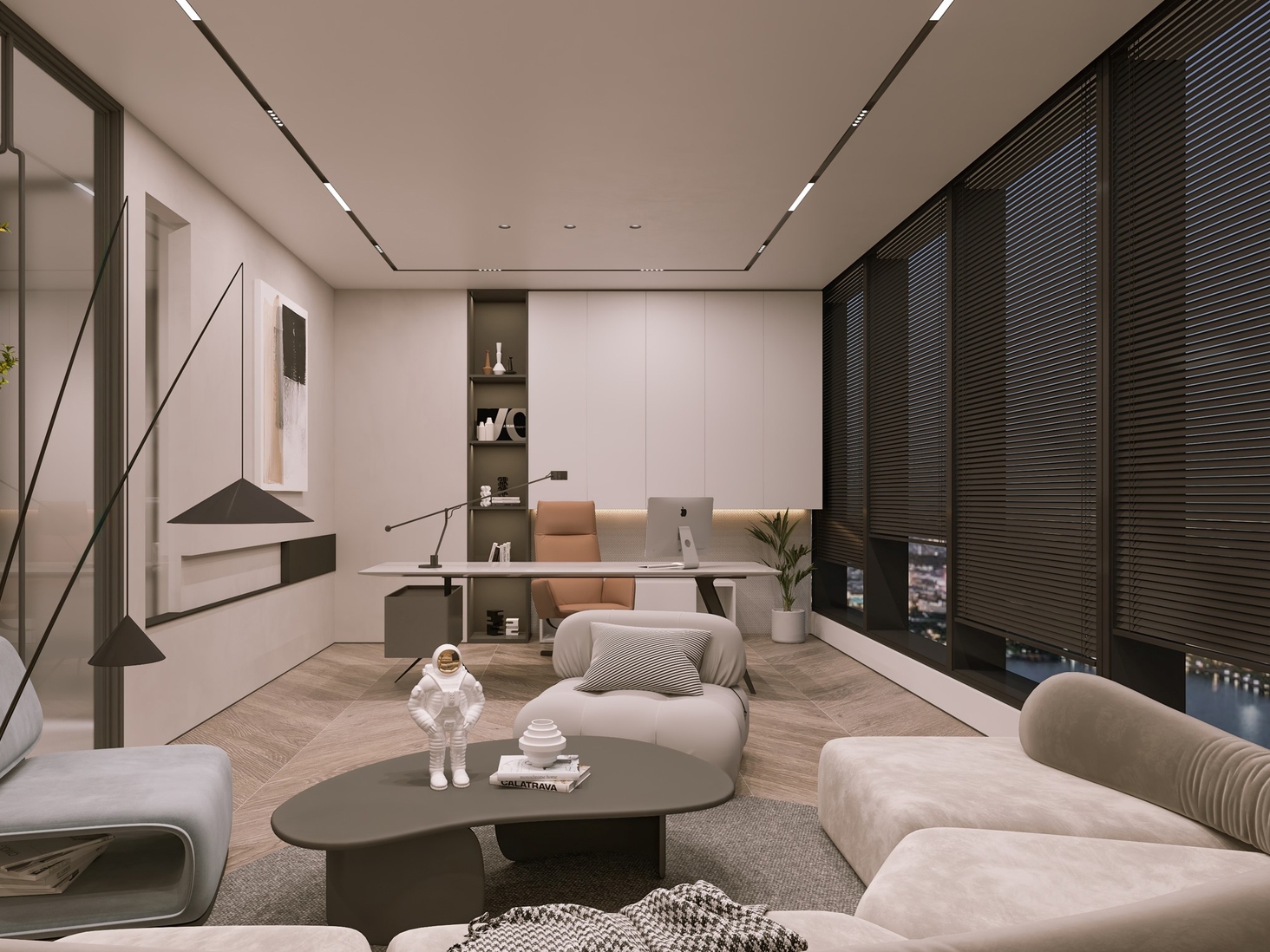 合肥300平方现代侘寂风办公室装修设计方案(图4) 合肥300平现代侘寂风办公室装修设计项目分析(图4)