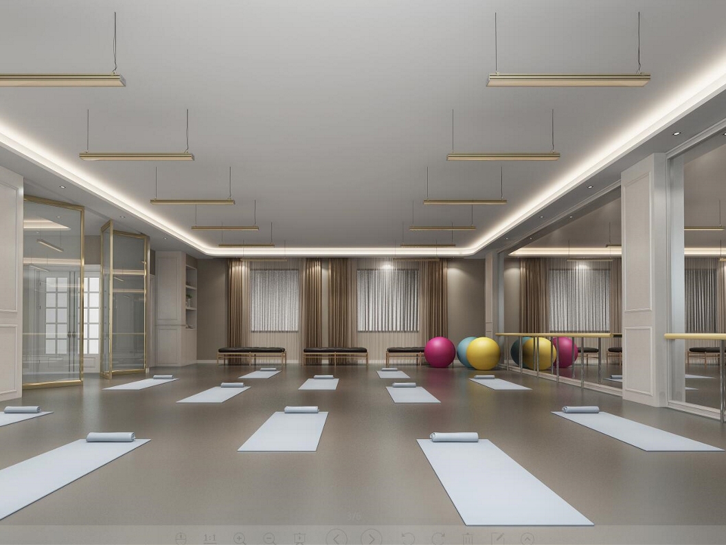 合肥瑶海区300平现代轻奢风舞蹈培训室装修设计项目(图2)