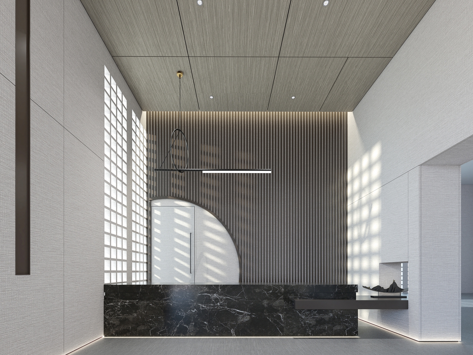 轻奢新中式高端商务5000平办公楼装修设计项目(图1)